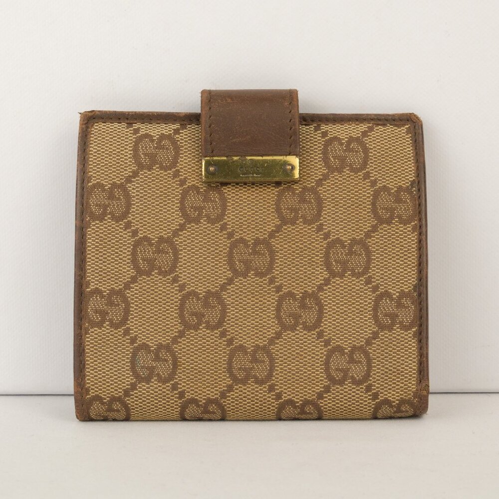 Gucci GG Canvas Monogram Bifold Wallet, Brown/Tan